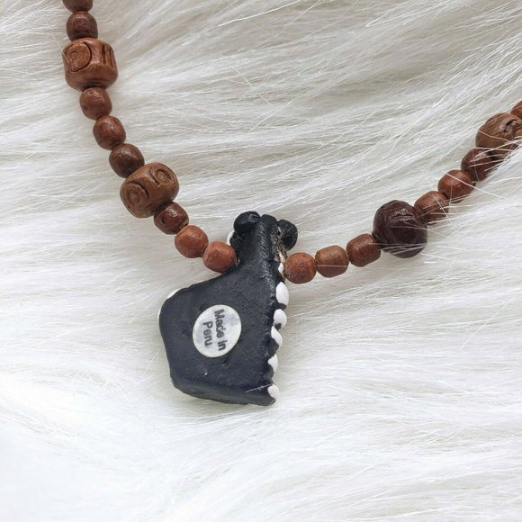 Tribal African Safari Zebra Pendant Necklace 19" - Picture 7 of 11